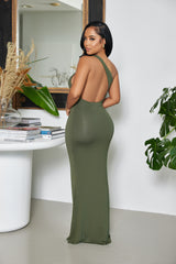 Cut Out Maxi Dress - Olive