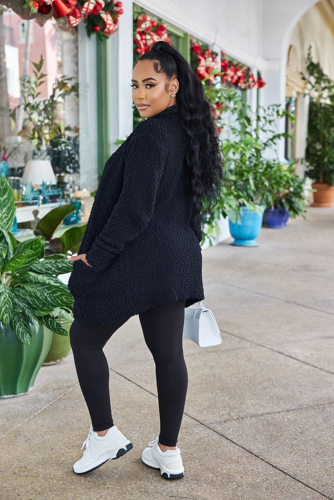 Cozy Me Up 3 Piece Cardigan Set - Black