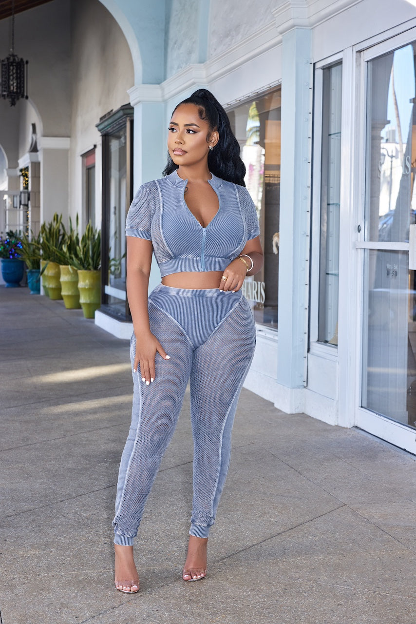 Baddie On The Go pant Set - GREY