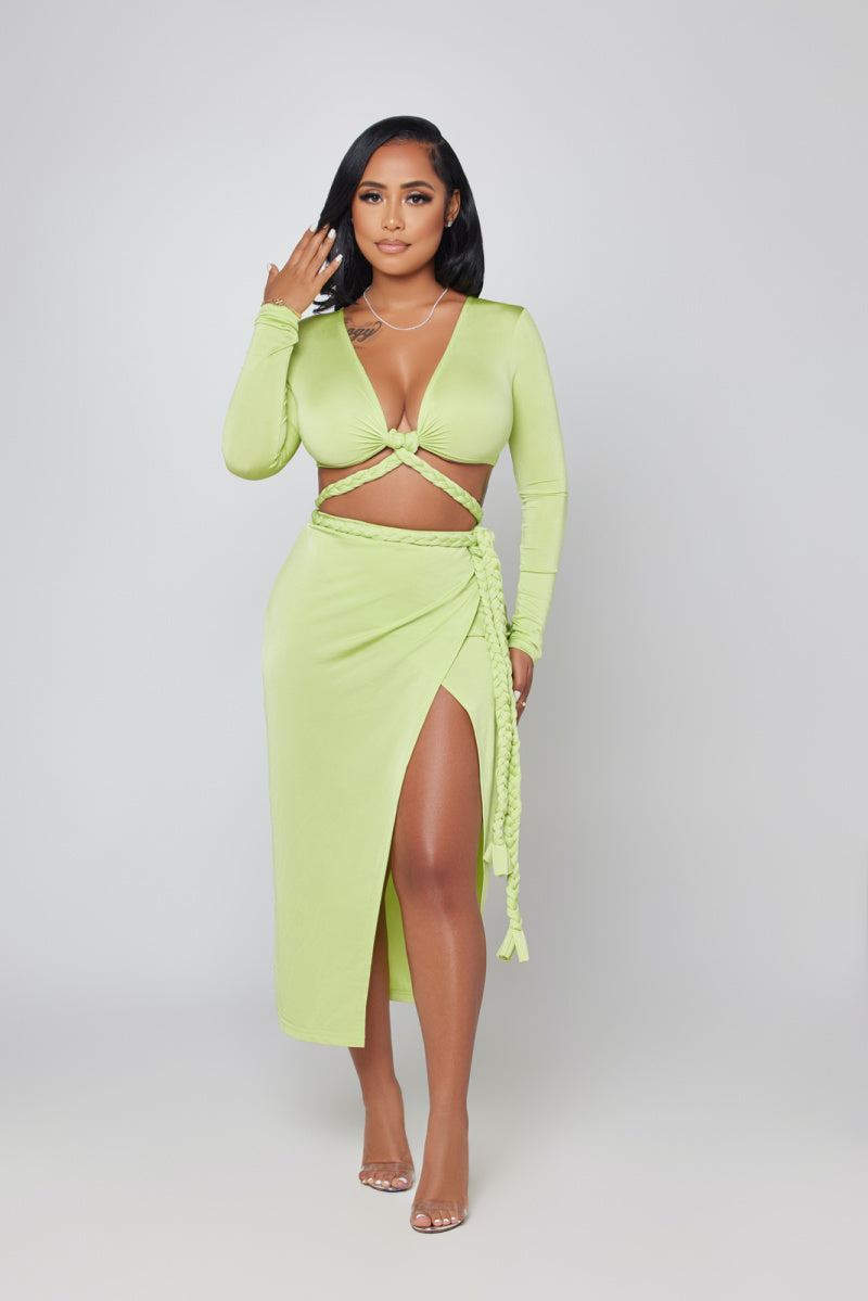 TWIST ROPE SKIRT TWO PIECE SET