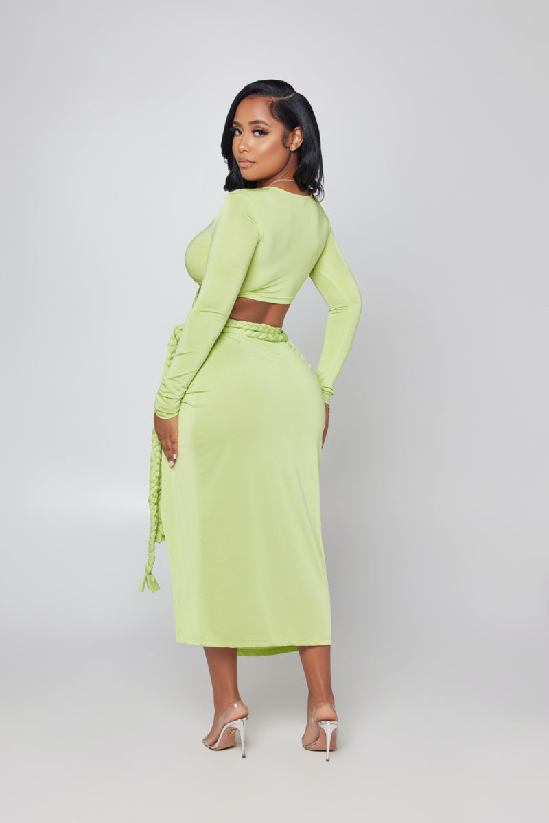 TWIST ROPE SKIRT TWO PIECE SET