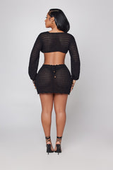 NAOMI CROCHET DRESS - BLACK