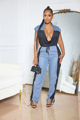 WORTH IT DENIM JUMPSUIT